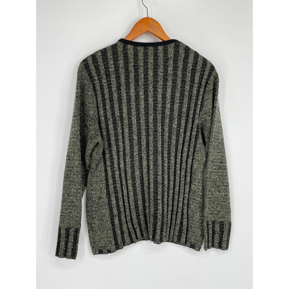 Skovhuus Women Sweater XL Knit Green Black Geometric Nordic V-Neck Cozy Chic - Picture 7 of 9